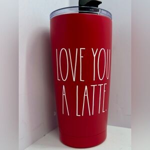 RAE DUNN "Love you a latte" Valentine's Day Travel Tumbler